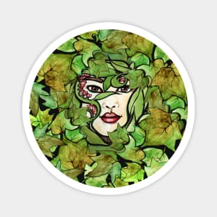 Green Woman Druid Art Magnet